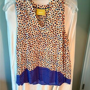 Anthropologie Maeve Polka Dot Sleeveless Top